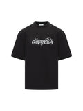 OFF WHITE BOOKISH FLORAL T-SHIRT BLACK