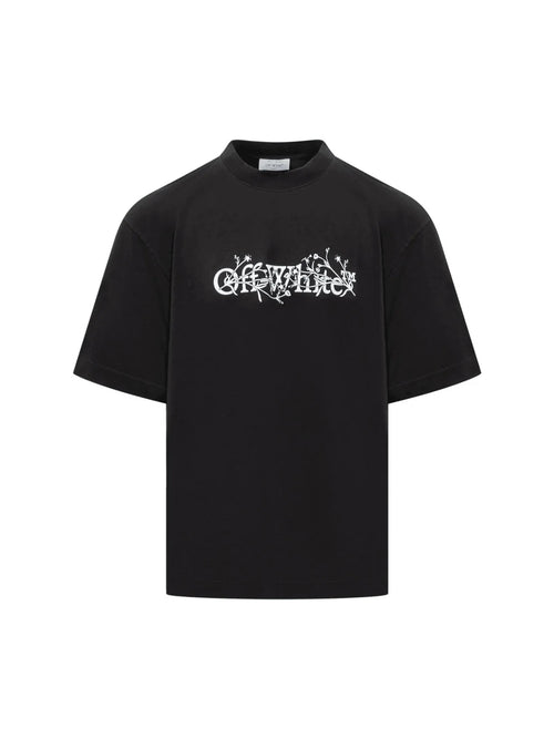 OFF WHITE BOOKISH FLORAL T-SHIRT BLACK