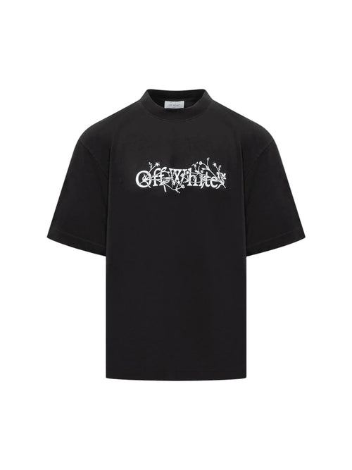 OFF WHITE BOOKISH FLORAL T-SHIRT BLACK