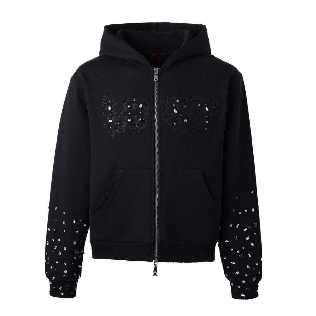 LOST INTRICACY BLACK OUT PATCH 2.O BLACK ZIP UP HOODIE